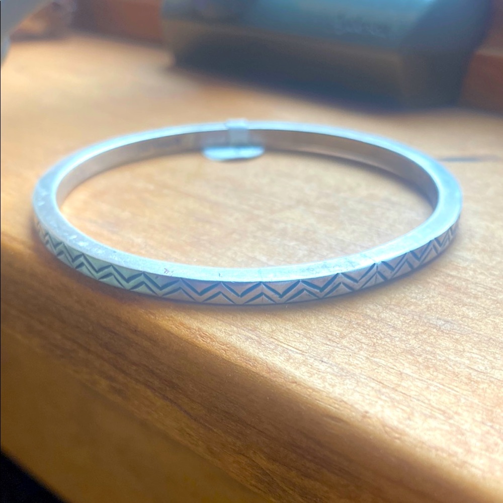 Solid Sterling Silver Geometric Bangle Bracelet🌺vintage